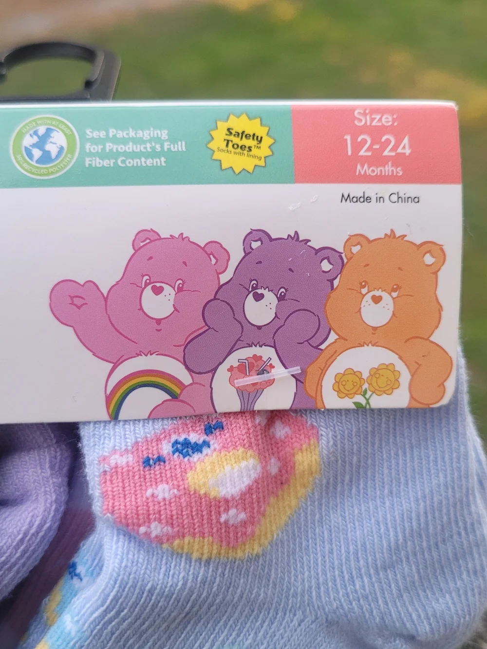 Care Bears Lavender Toddler Ankle Socks with Multicolor Characters